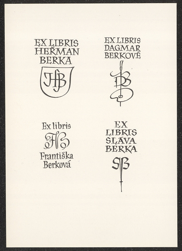 Oldřich Menhart – Ex libris /Berka, Berková/ 