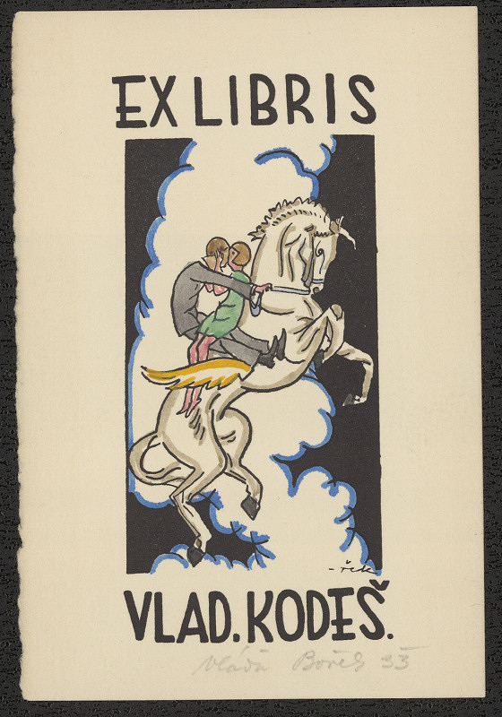 Vláďa Bořek (vl. jm. Kodeš Antonín) – Exlibris Vlad. Kodeš 