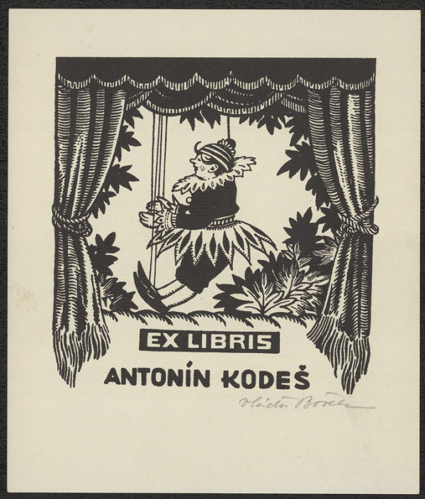 Vláďa Bořek (vl. jm. Kodeš Antonín) – Exlibris Antonín Kodeš 