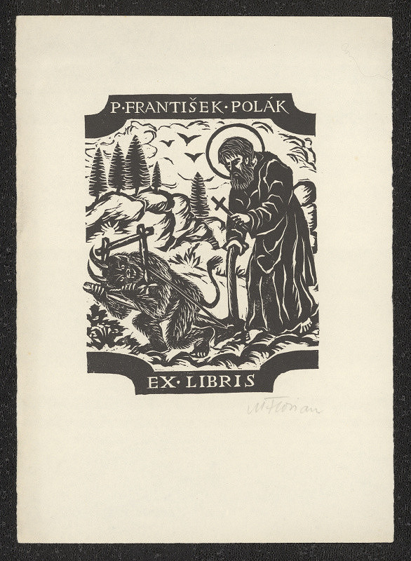 Michael Florian – P. Františešk. Xav. Polák ex libris 