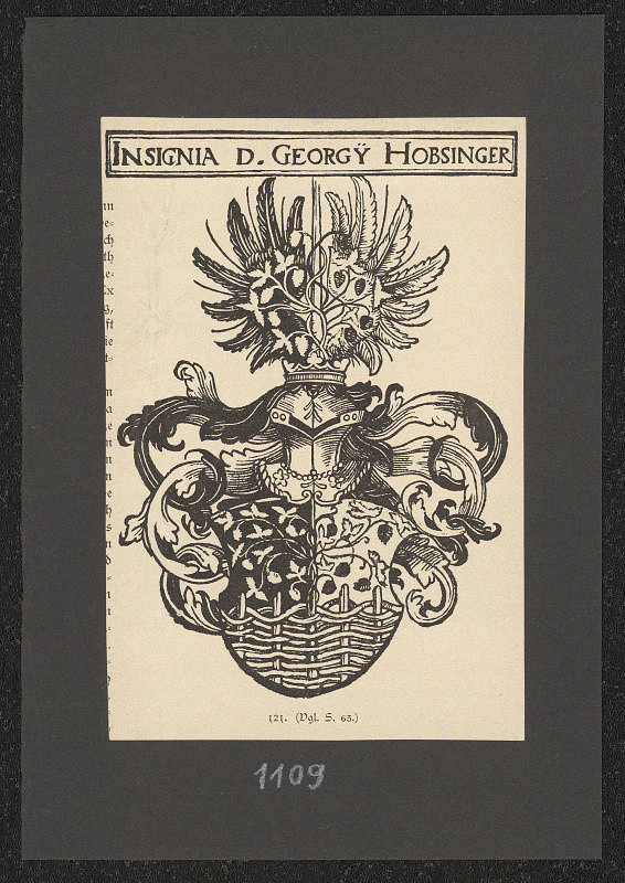 neznámý – Insignia D. Georgü Hobsinger 