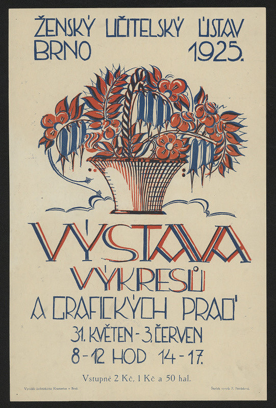 P. Petrželová – Ženský učitelský ústav Brno 1925. Výstava výkresů 