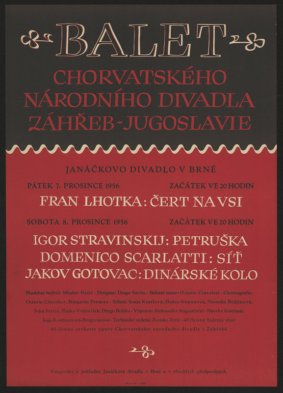 neznámý – Balet chorvatského národního divadla, Záhřeb, 8.12.1956 