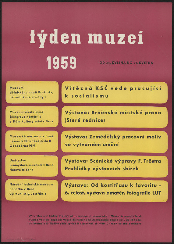 Antonín Jero – Týden muzeí 1959 