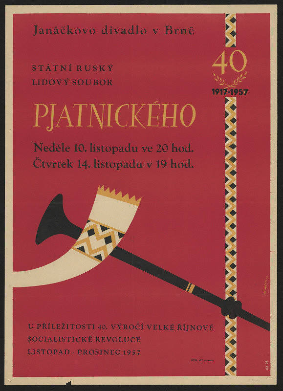 Janeček – Stát.ruský lidový soubor Pjatnického,  Janáčkovo divadlo. U přílež. 40. výročí VŘR 