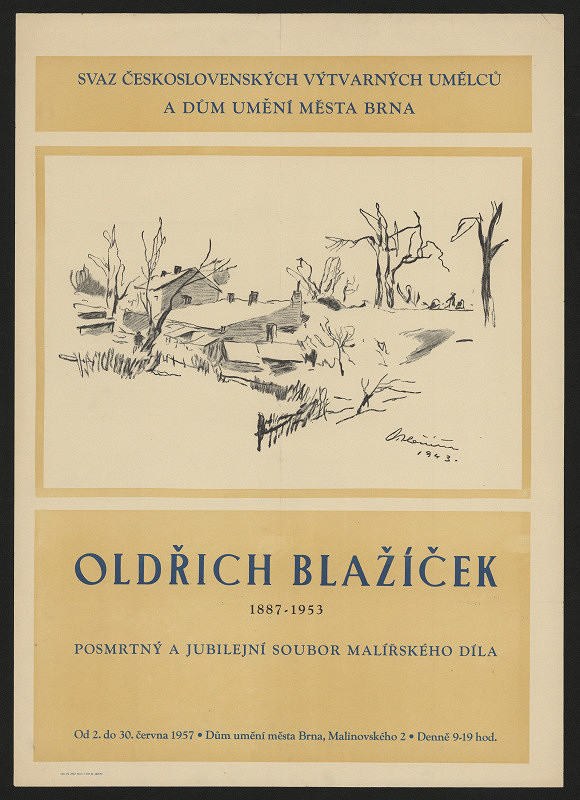neznámý – Oldřich Blažíček 1887-1953. Posmrtný a jubilejní soubor malíř.sdíla DUM Brno 