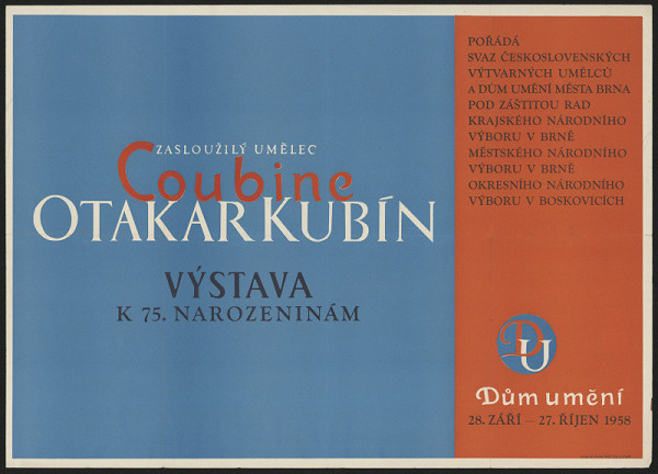 neznámý – Otakar Kubín (Coubine) k 75. narozeninám, DU Brno 