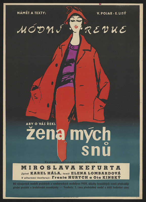 V. Pojár – Žena mých snů, Módní revue s programem, modely pražs. a vamberských modeláren 