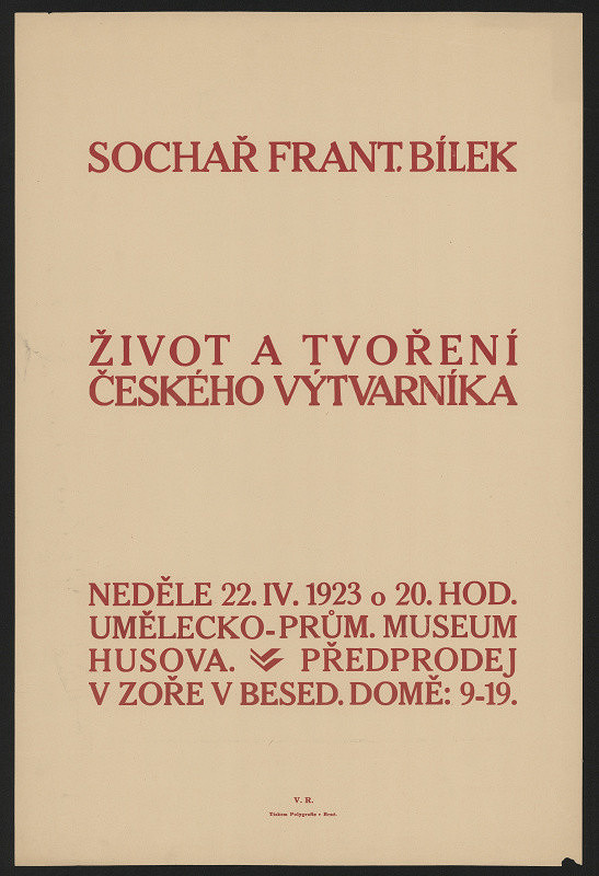 signatura V. R. – Sochař František Bílek 
