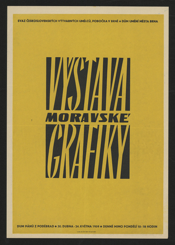 Jiří Hadlač (?) – Moravská grafika. Dům pánů z Poděbrad 