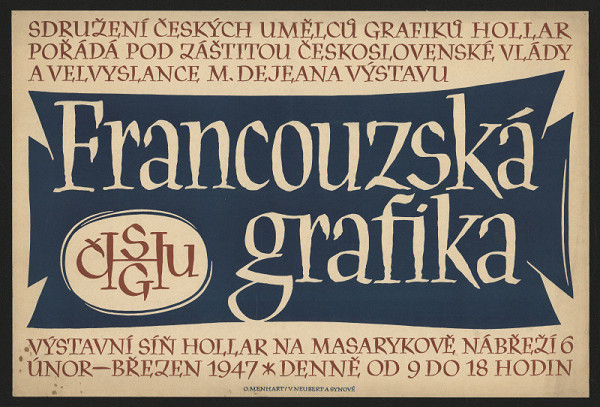 Oldřich Menhart – Francouzská grafika, v síni Hollar na Masarykově nábř. 