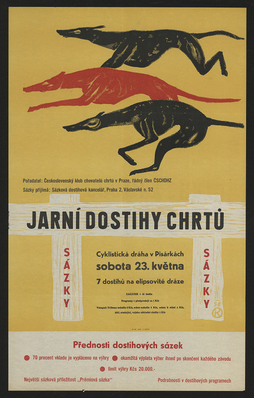 Jiří Rathouský (?) – Dostihy chrtů, cyklistická dráha v Pisárkách 