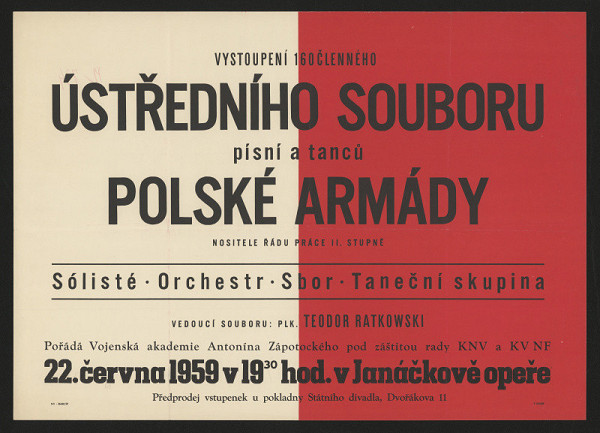 neznámý – Ústřední soubor písní a tanců polské armády, Janáčkova opera Brno 