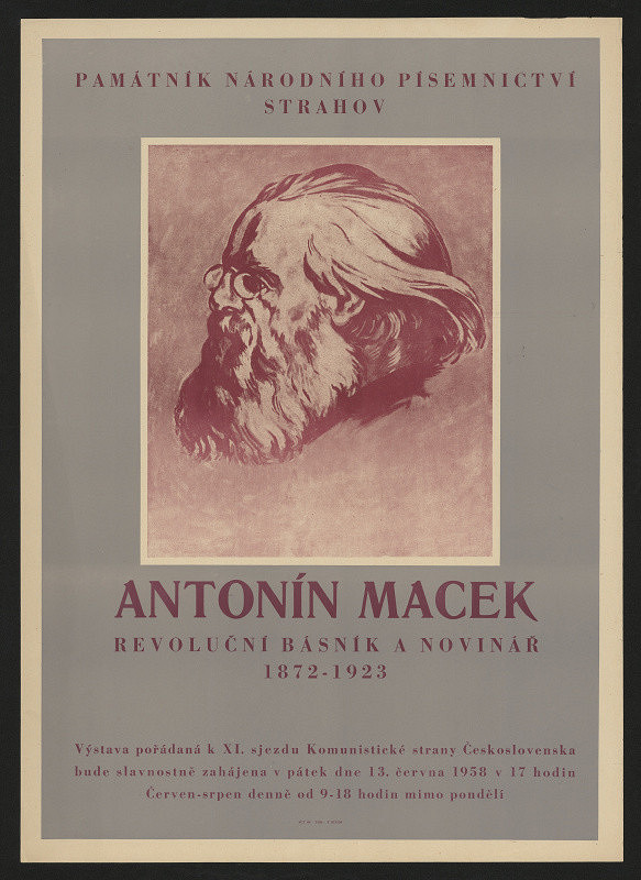 neznámý – Antonín Macek, revol. básnik a novinář 1872 - 1923, Památník nár. písemn. Strahov 