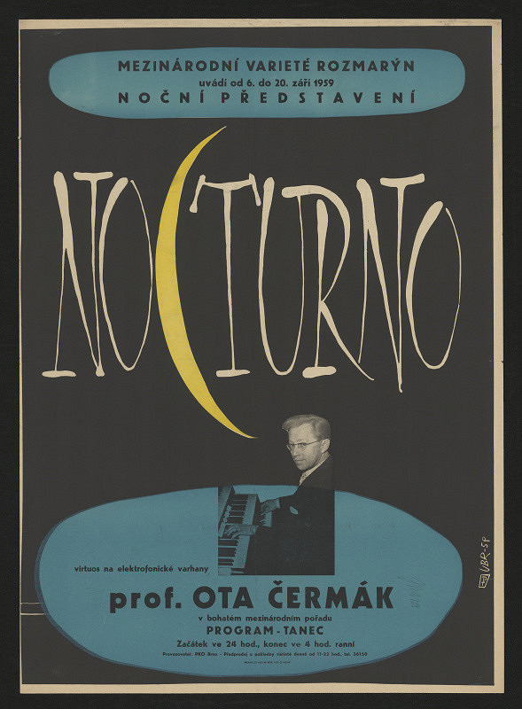 Vladimír Bernard Růžička – Nocturno, s virtuosem na elektrof. varhany prof. Čermákem, Varieté Rozmarýn 