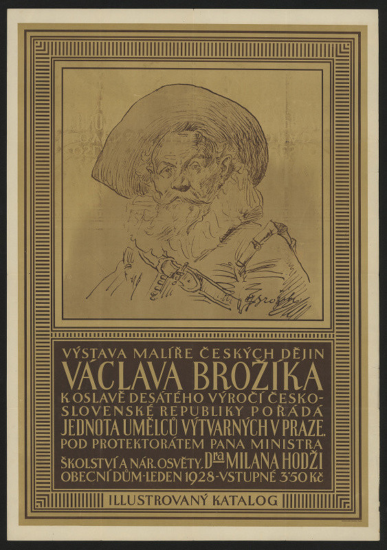 neznámý – Václav Brožík k oslavě 10. výr. čsl. republiky, Praha Obecný dům 