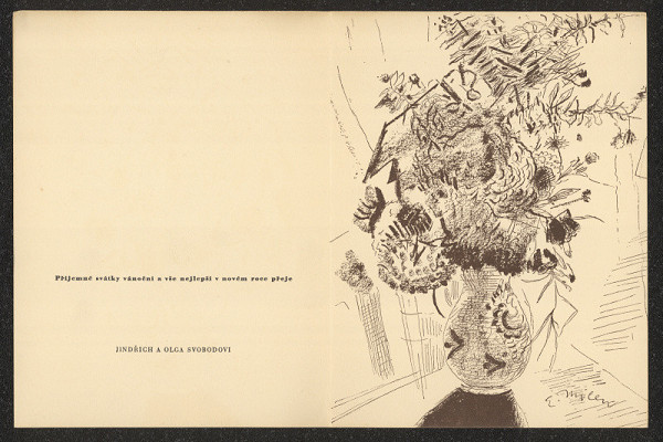 Eduard Milén – Vánoční a novoroční přání Jidnřicha a Olgy Svobodové 