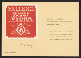 Jaroslav Benda – Poděkování za blahopřání k 60 Jos. Vydry 