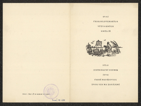 neznámý – Výstavy mladých výtvarníků: Cihla, Halla, Peterka; Dům umění, Č. budějovice 
