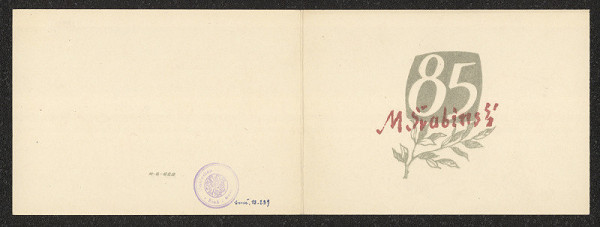 neznámý – Život a dílo Maxe Švabinského, 85. naroz., Dům osvěty v Ledči n. Sáz. 