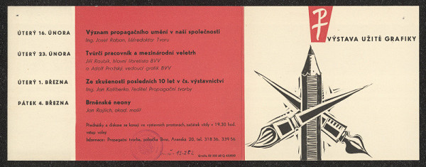 Vladimír Bernard Růžička – Propagační tvorba užité grafiky, kabinet Domu pánů z Kunštátu Brno 