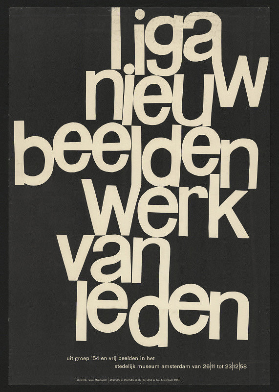 Wim Strijbosch – Liga vieuw beelden werk van leden, Stedelijk mueseum Amsterdam 