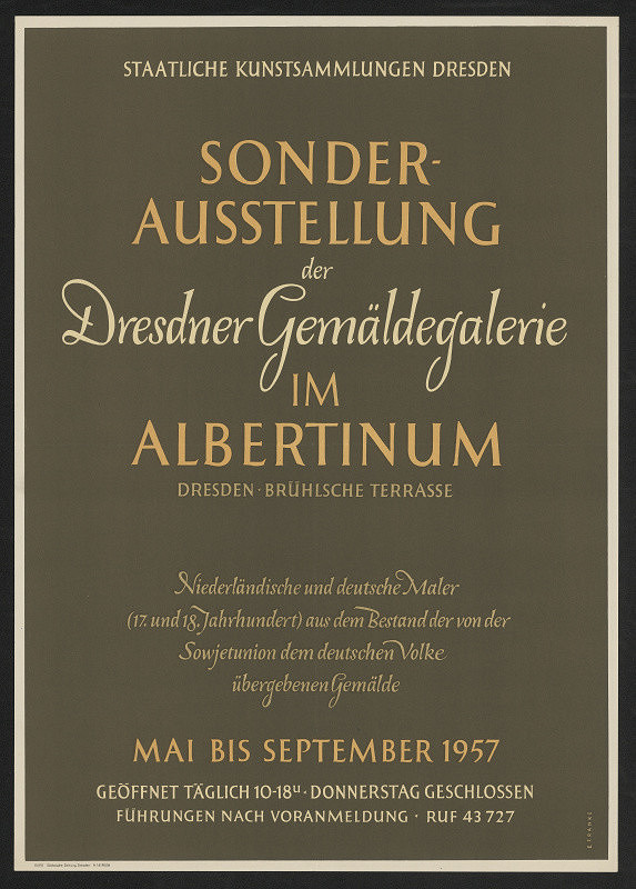 E. F. Ranke – Sonder Ausstellung der Dresdner Gemäldegalerie 