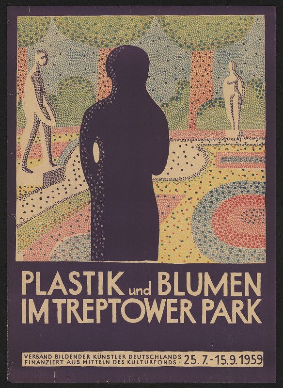 neznámý – Plastik und Blumen im Treptower Park 