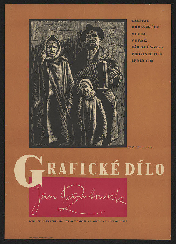 Antonín Jero – Grafické dílo Jan  Rambousek, Galerie Moravského muze a v Brně prosinec 1960-leden 1961 