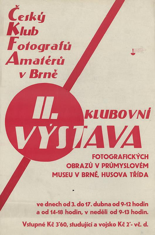neznámý – II. klubovní výstava. Český klub fotografů amatérů v Brně 