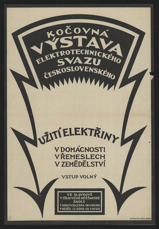 neznámý – Kočovná výstava Elektrotechnického svazu českoslovesnského Užití elektřiny 