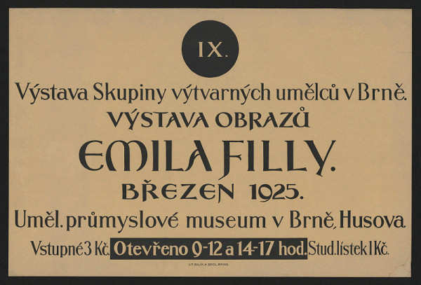 neznámý – Výstava obrazů Emila Filly 