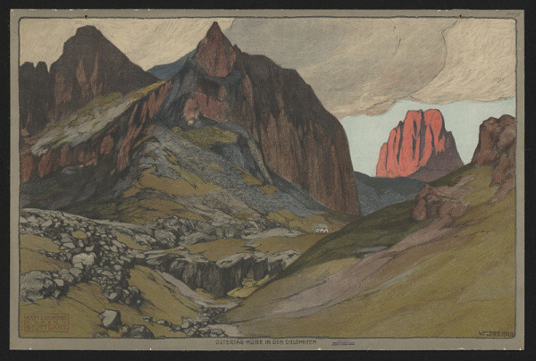 W. Koch – Propagační plakát pro Dolomity 