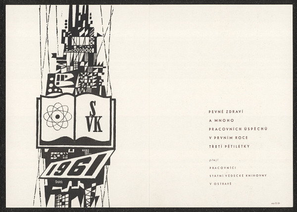 neznámý – Novoročenka 1961 - Státní vědecká knihovna 