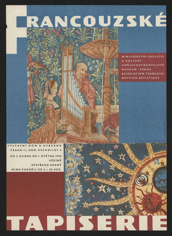 Zdeněk Sklenář – Francouzské tapiserie, výstava 1958 plakát 