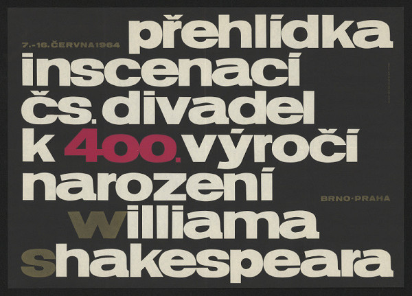 Jaroslav Sůra – Přehlídka inscenací čs. divadel k 400. výročí narození Williama Shakespeara 