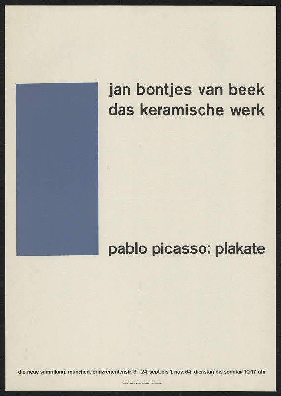 neznámý – Jan Bontje van Beek - des Keramische Werk, Pablo Picasso - plakate 