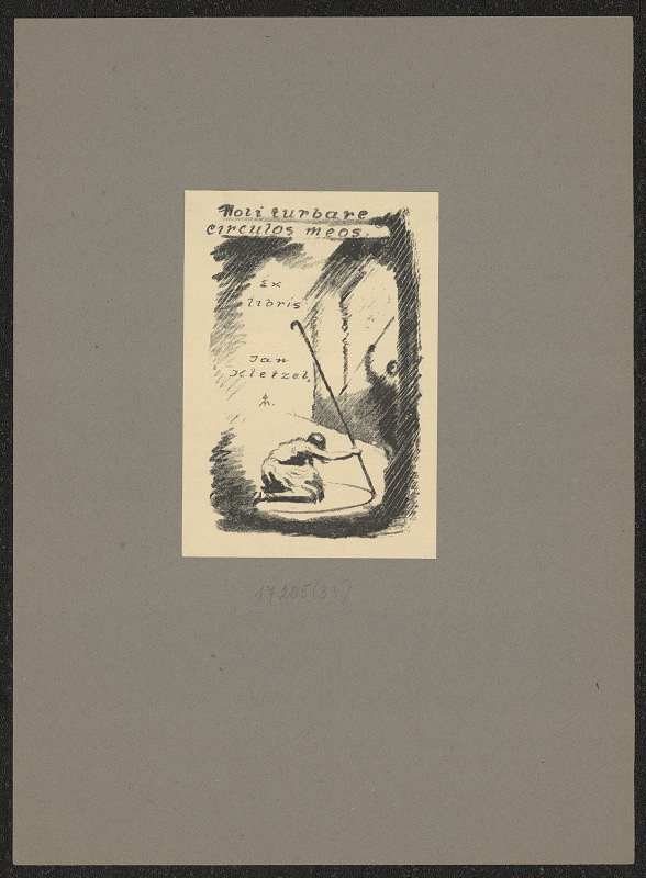 Eduard Milén – Ex libris Jan Kletzel. Noli zurbare circulos meos. 