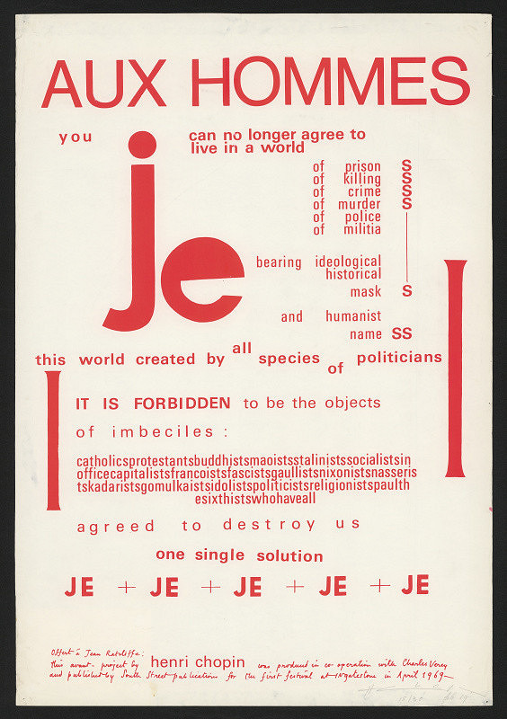 Henri Chopin – Aur hommes 