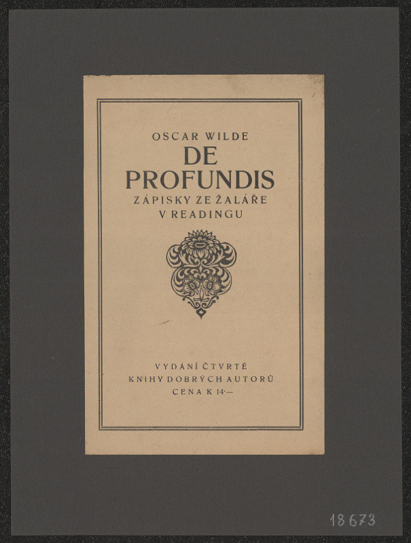 František Kobliha – Wilde - De Profundis 