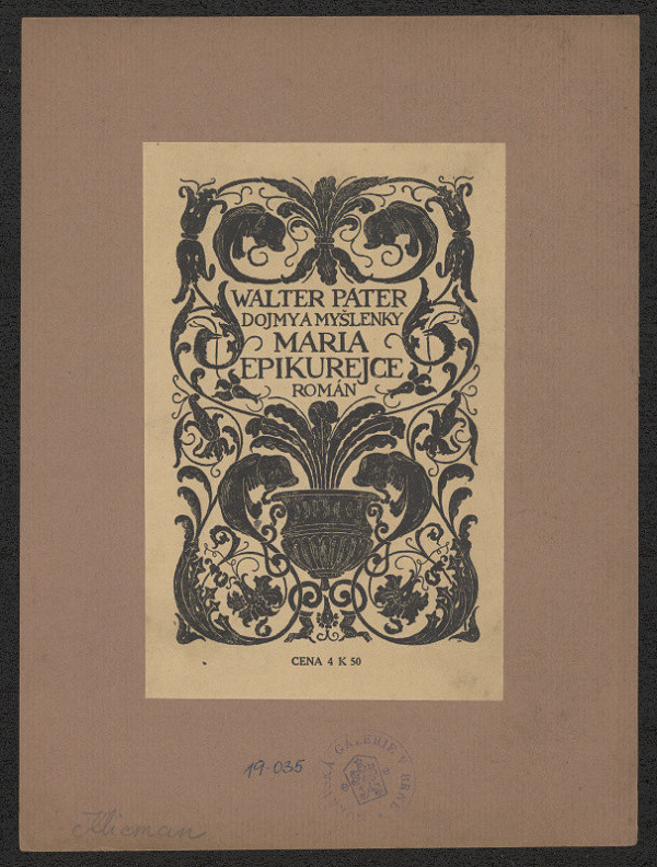 Miloš František Klicman – Pater - Dojmy a myšlenky Maria Epikurejce 