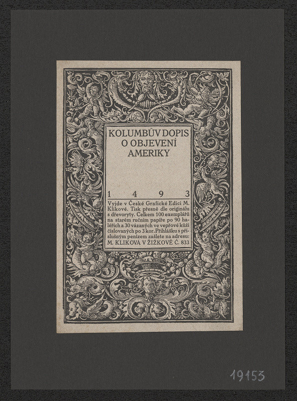 neznámý – Kolumbův dopis  o objevení Ameriky 