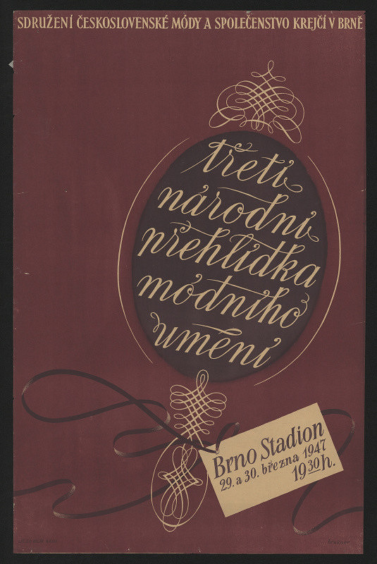 Jan Brukner – Třetí národní přehlídka módního umění, Brno Stadion 1947 