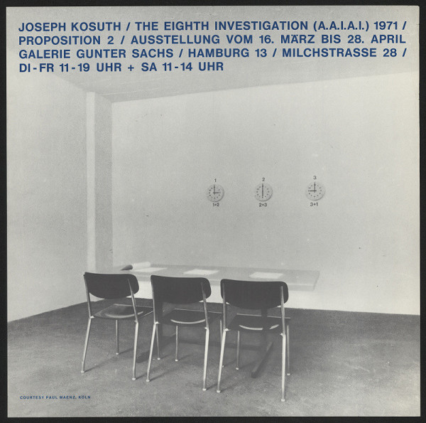 neznámý – Joseph Kosuth 