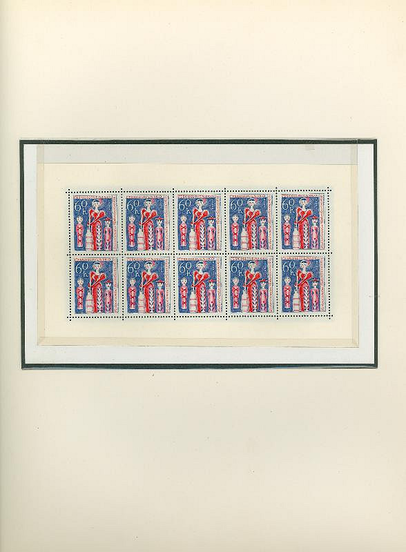 Karel Svolinský – původní aršík a desetiblok 