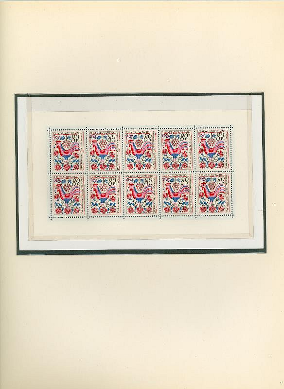 Karel Svolinský – původní aršík a desetiblok 