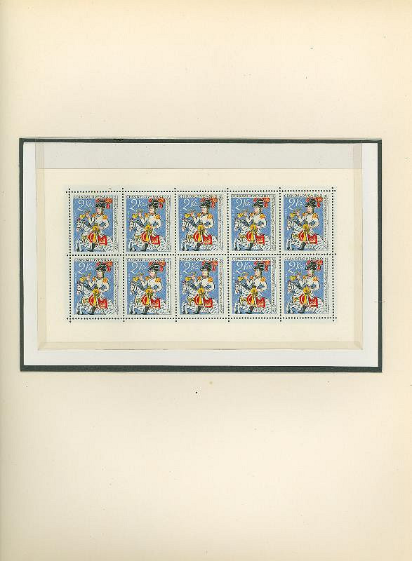 Karel Svolinský – původní aršík a desetiblok 