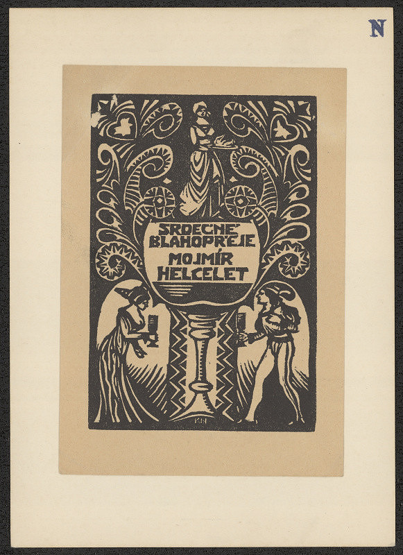 Karel Němec – Blahopřejný lístek Mojmíra Helceleta 