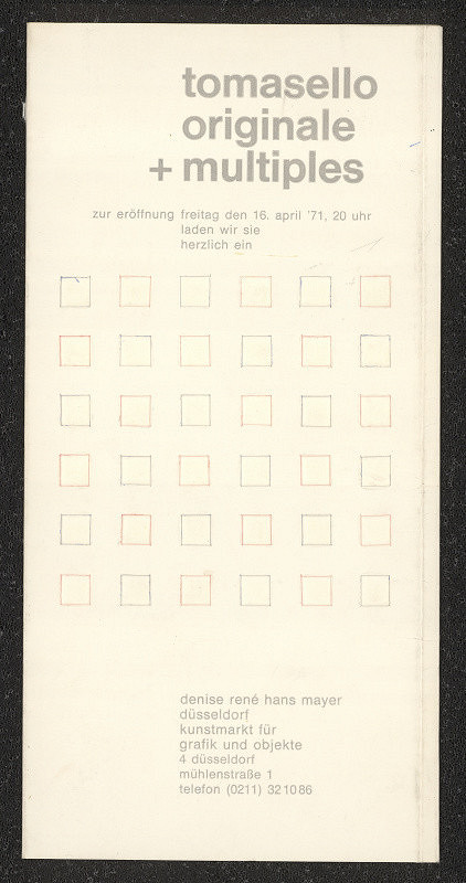 Harald Ronkholz – Ausstellung "Tomasello" 