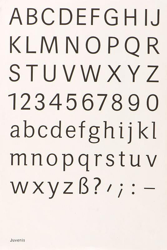 Josef Týfa – JUVENIS - návrh písma 